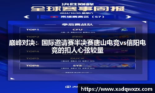 巅峰对决：国际邀请赛半决赛唐山电竞vs信阳电竞的扣人心弦较量