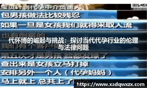 代怀博的崛起与挑战：探讨当代代孕行业的伦理与法律问题
